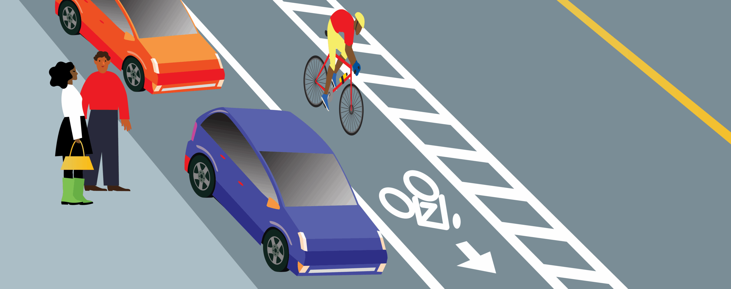 solid white line beside bike lane