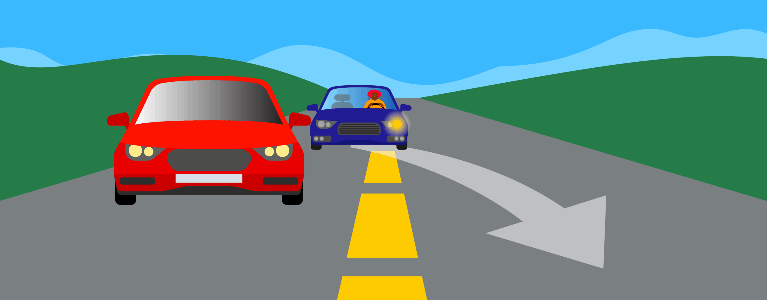 Broken (Dashed) Yellow Line road marking