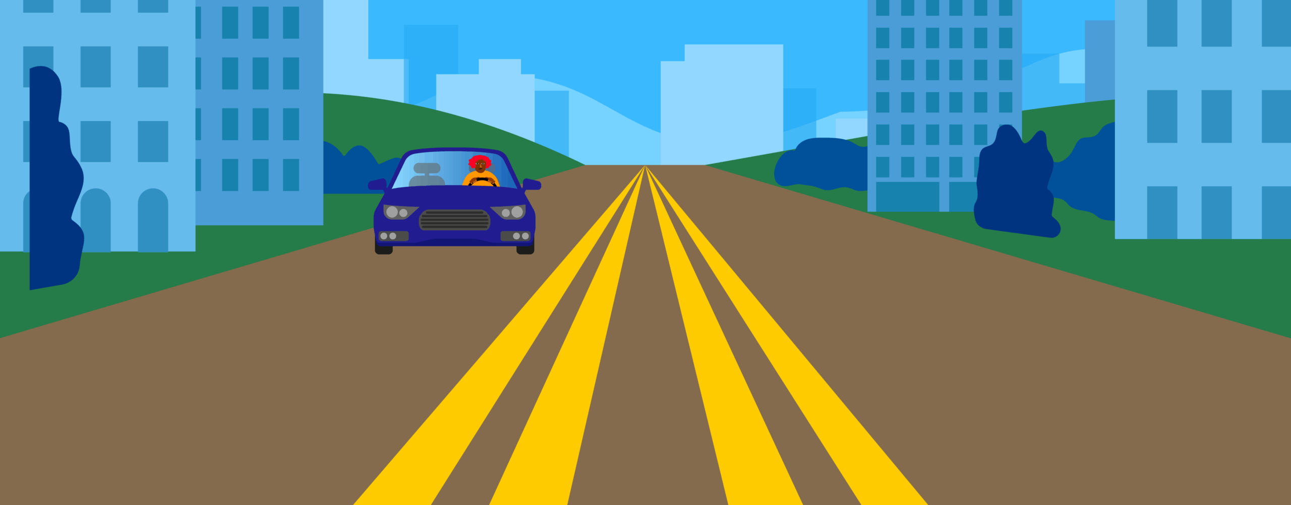 Double-Double Yellow road Lines (Painted Median)