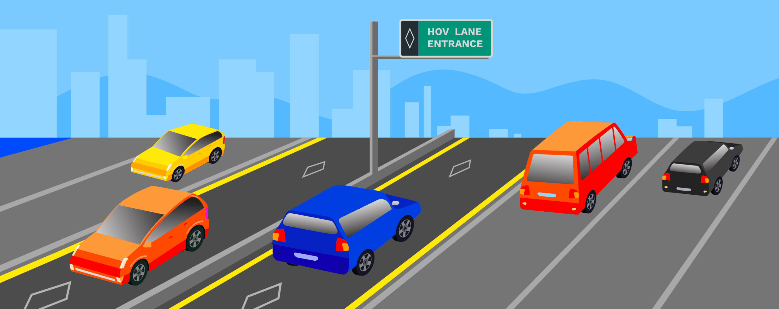 HOV Lane Markings (Diamond Symbols)