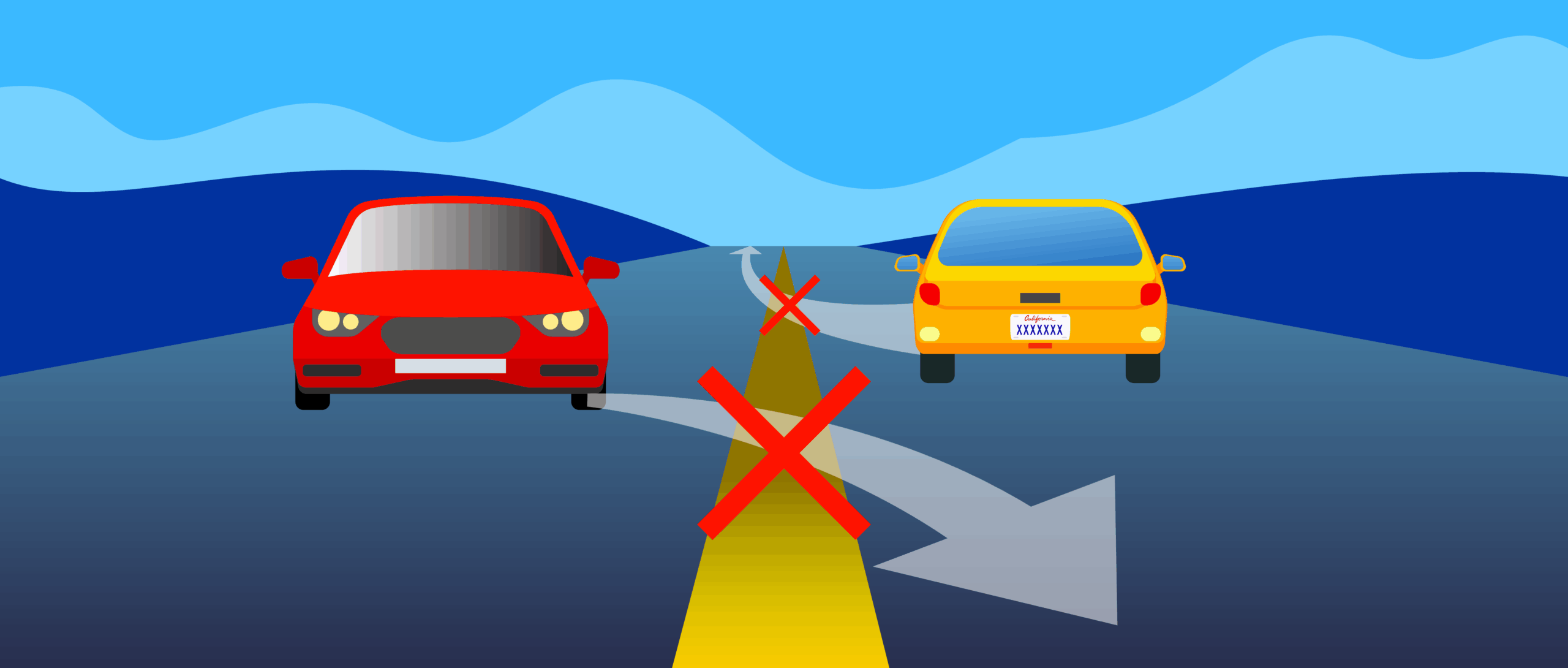 Single Solid Yellow Line road marking