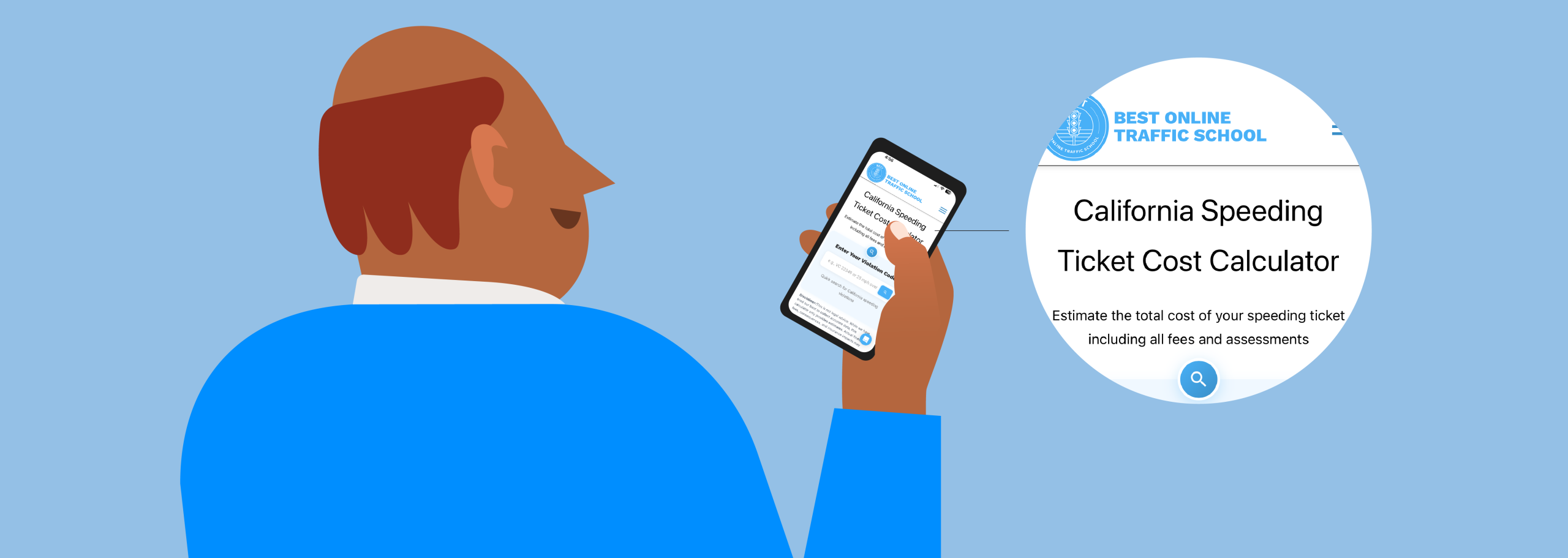 Person using the California Speeding Ticket Cost Calculator